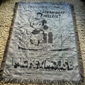 Northwest x Disney Steamboat Willie Woven Blanket Tapestry 63x49 EUC